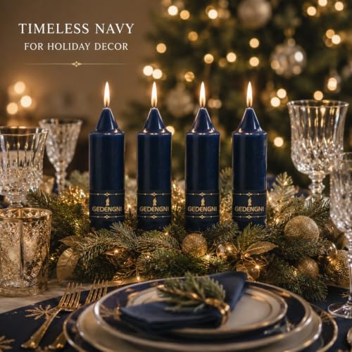 Candlesticks Short Taper Candle,5inches Navy Blue Candle Sticks Dripless Tapered Candles for Home Decor Weddings Festive Party Holiday - Image 5