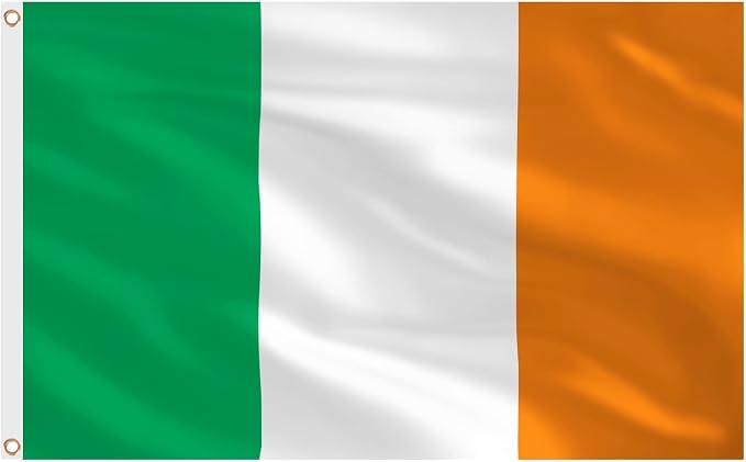 AhfuLife 2 Pcs Irish Flag 3x5 Ft, Large Ireland Flag for St Patrick's Day Decorations - Double Side with Brass Eyelets, Bar Garden Street Decoration Indoor Outdoor