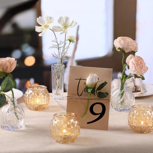 DARJEN 20Pcs Gold Votive Candle Holder 2.55"x2.6" Tea Light Candle Holder - Image 4