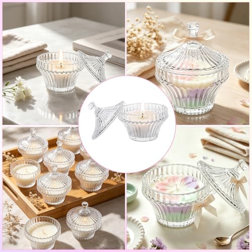 STARVAST 16 Pack Clear Glass Votive Candle Holders with Lids, 3.1×3.5In - Image 6