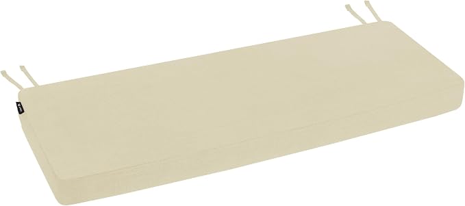 Favoyard Outdoor Bench Cushion 59 x 16 Inch Rainproof Patio Furniture Cushions 3-Year Color Fastness Garden Settee Porch Pads with Ties, Beige