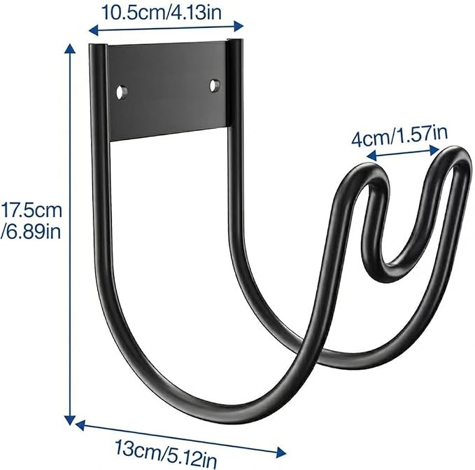 2 Pack Heavy Duty Garden Hose Holder Wall Mount, Metal Water Hose Hanger, Durable Hose Storage Organizer for Outside Yard, Lawn, Patio, Garage, Fits Most Garden Hoses