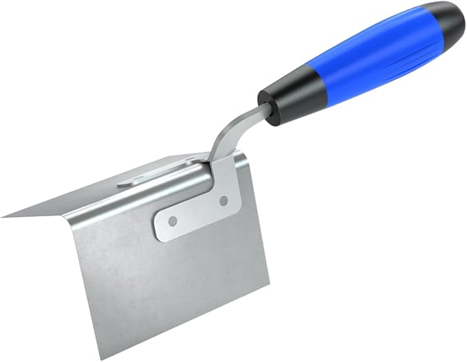 Bon Outside Corner Bullnose Trowel 5" x 3 1/2" with 5/8" Radius and Comfort Grip Handle | Stainless Steel, Flexible 80° to 90° Angle for Rounded Corners