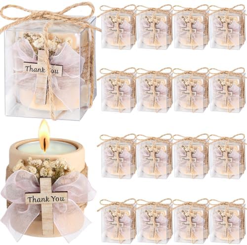 MTLEE 16 Pack Wooden Tealight Candle Holder Kit Guest Gifts, Cute by MTLEE