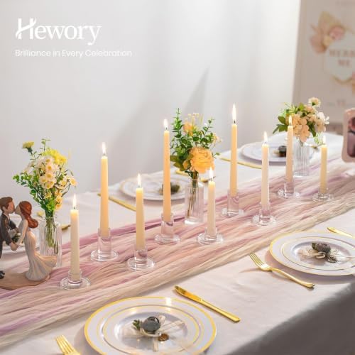 Hewory Clear Taper Candle Holders Bulk: 24PCS Glass Candlestick Holders - Image 2