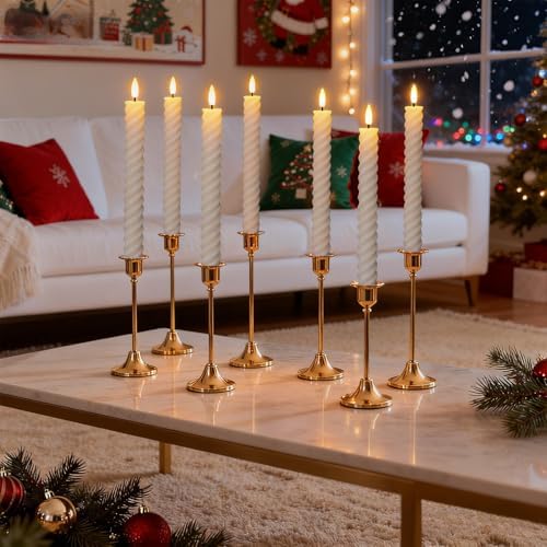 Wondise Spiral Flameless Taper Candles with Remote Timer Real Waxy - Image 5