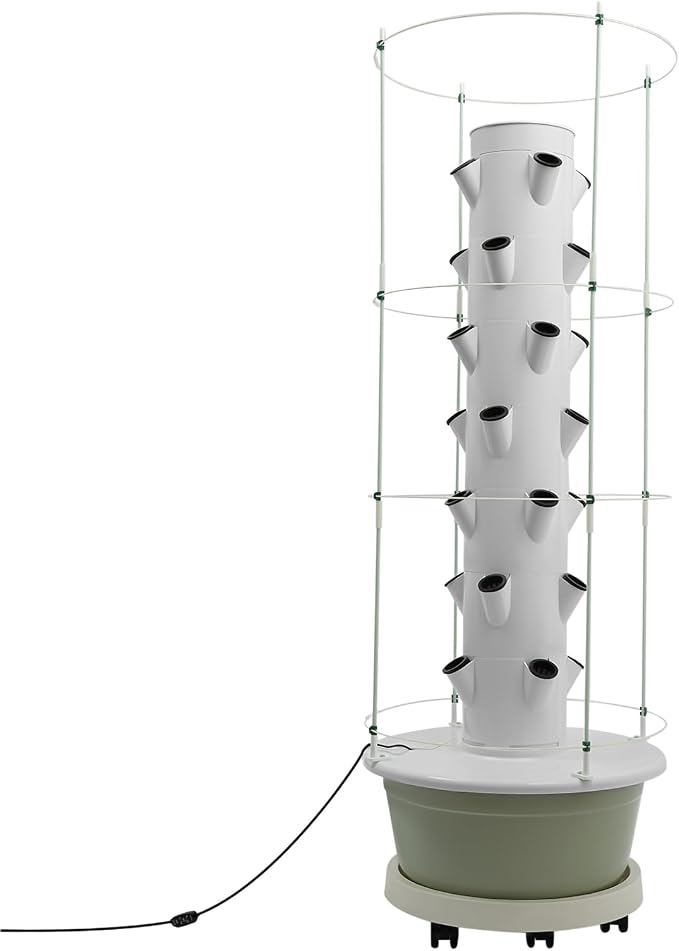 Hydroponics Growing System, 28 Pods Large Vertical Hydroponic Growing Tower with with Climbing Trellis, 7-Tier Indoor Gardening System for Herb Vegetable Fruit