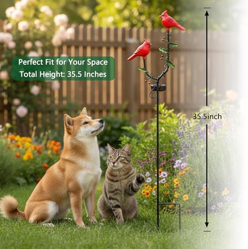 Cardinal Solar Lights Outdoor, Red Cardinal Memorial Garden Decor - Image 5