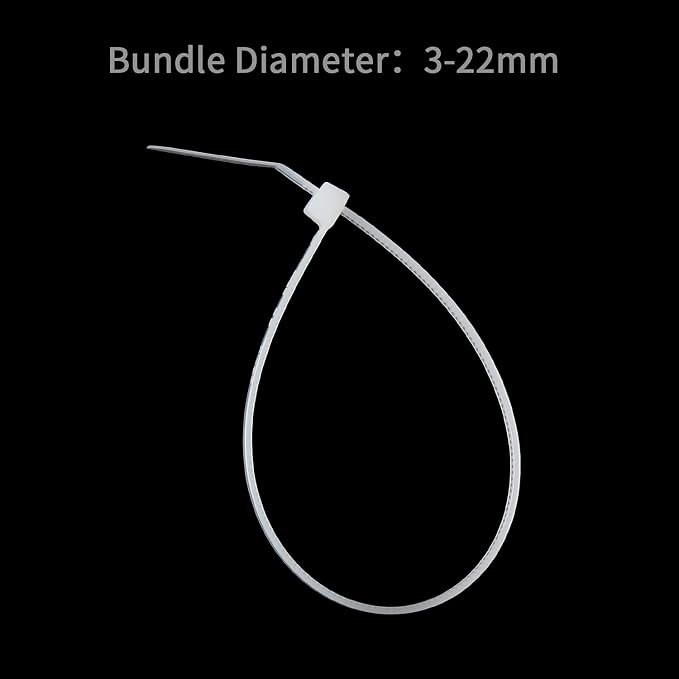 XINGO 1000 PCS 4 inch White Zip Ties, 18lb Strength, Small Tie Wraps Self-Locking Nylon Zip Ties for Indoor and Outdoor Use