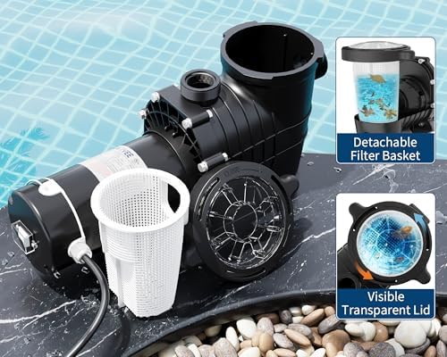 GarveeLife Swimming Pool Pump 2.0 HP 1500W 115/220V Dual Voltage Pumps with Strainer Basket for Above-Ground and In-ground