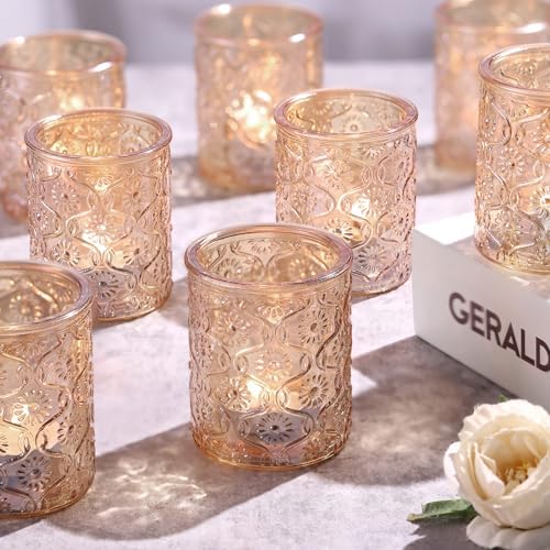 Volens 24pcs Gold Votive Candle Holders for Table Centerpiece, 2.16"x2.65"H by VolensLightUpYourLife