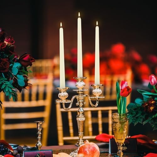 Ivory Taper Candle,24PACK Unscented 10 Inch Taper Candles-Dripless and Smokeless-8 Hours Long Burning Dinner Candle, Ideal for Halloween Taper Candles, Weddings, Dinner,Parties - Image 5