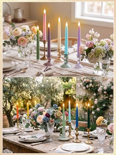 Treela Battery Operated LED Taper Candles,Basic,8 Inch,Pastel - Image 4