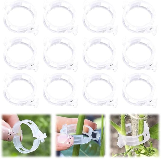 AIIONP Plant Support Clips Reusable Garden Clips, Premium Secured Plastic Plant Clips, Tomato Trellis Clips for Climbing Plants Outdoor Indoor Plant Flowers Vine Fixing Support Clips (150, White)