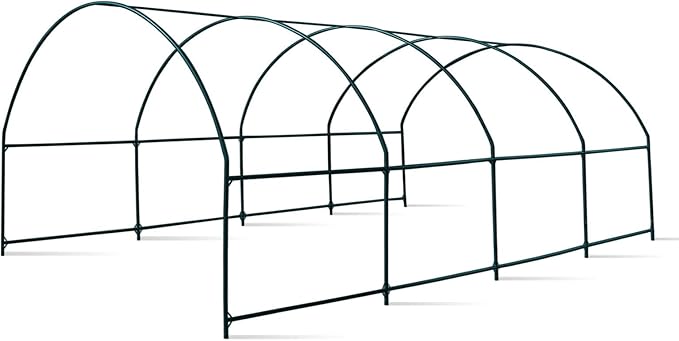 YardGrow Greenhouse Frames for Larger Hot Garden House Support Arch Frame Climbing Plants/Flowers/Vegetables Outdoor (20x10x7 FT)