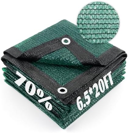 Shade Cloth with Grommets for Garden, 70% 6.5x20ft, Dark Green by CoolArea