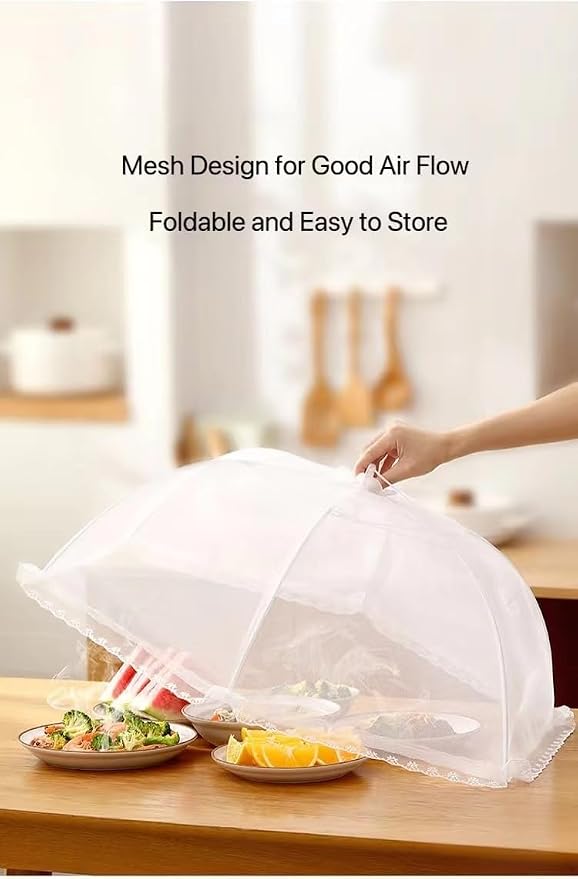 5 PACK Food Covers for Outside Mesh,Picnic Essentials - 17x17in Mesh Food Tent with Net Screen Dome Design to Protect Food - Reusable Portable Cover for Picnic BBQ Backyard Camping Accessories