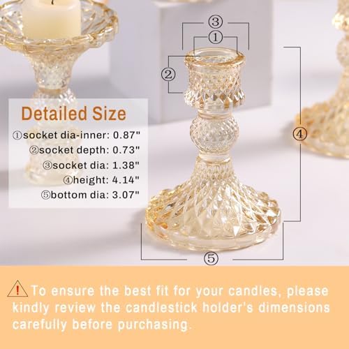 Gold Candle Holder Set of 12, Glass Taper Candle Holders Bulk - Image 2