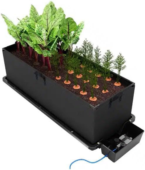 AutoPot Tray2Grow System - Tray2Grow with Planter Bag and 25 Gal FlexiTank - Self-Watering, Gravity-Fed Hydroponic Indoor System, Black