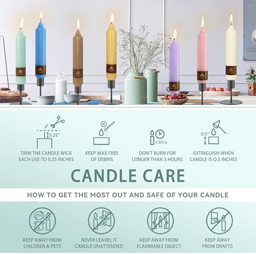 Mint Green Short Taper Candle 7 Inch Candlesticks Unscented Dripless Tapered Candle Set for Home Decor Wedding Party Dinner Candles - Image 6