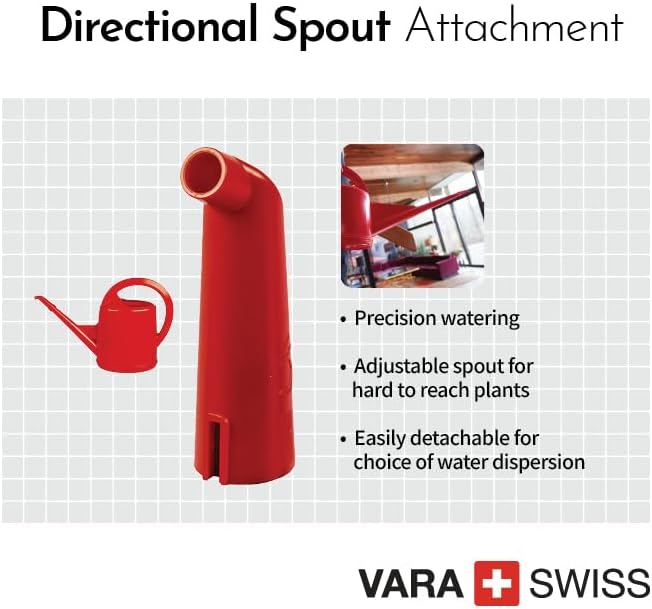 Consolidated Plastics Durable Swiss Watering Can with UV Protection, Ergonomic Handle for Indoor/Outdoor Gardening, Made in Switzerland (4 Liter, Red)