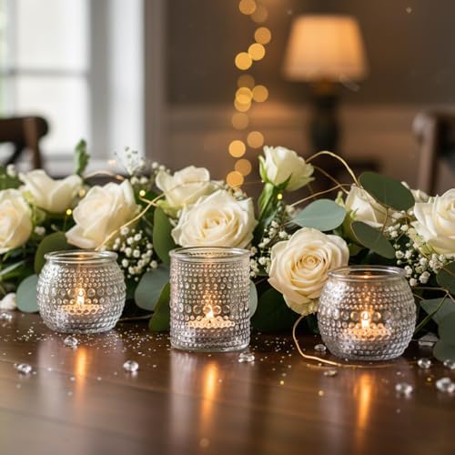 16 Pcs Clear Tealight Candle Holders for Table Centerpieces- Assorted Glass Votive Candle Holders for Wedding Centerpieces, Bridal Shower Decorations, Wedding Table Decor - Image 5