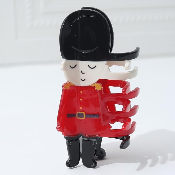 Personalized London Icon British Soldier Hair Calw Clip,Fun Acetate Hair Claw for Women Girls Hair Accessories Gift