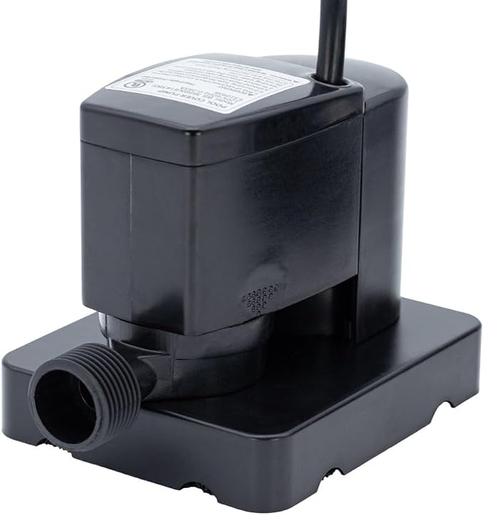 Rx Clear Submersible Cover Pump For Above Ground Pool | 350 GPH with Automatic On/Off | Including Easy Clean Filter Pad and 25-Foot Power Cord | Retain The Life of Your Winter Cover