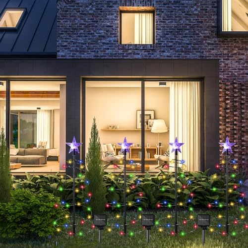 8 Pcs 2ft Solar Spiral Christmas Trees with Lights for Pathway, Multi Color - Image 5
