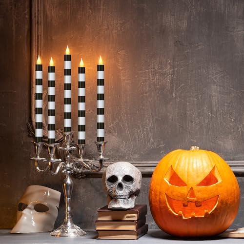 Honoson 6 Pcs Halloween Flameless Taper Candles 10.6 Inch Table Home Decor - Image 4