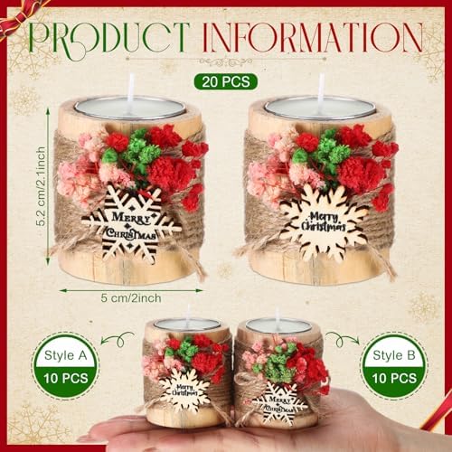 Mtlee 20 Sets Baptism Candle Favors for Guests, Multicolor, Snowflake - Image 2