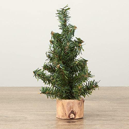 6 Mini Canadian Pine Trees – 6" Artificial Christmas Trees with Wood Bases by FactoryDirectCraft