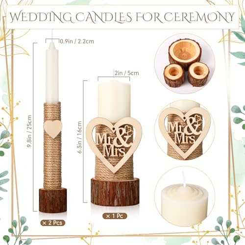 Conelist Unity Candles for Wedding Ceremony Set, Classical - Image 2