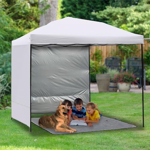 Canopy Sunwall Sidewall Gazebos Tent Waterproof for 8x8ft Pop up Canopy Straight Leg Gazebos Outdoor Instant Canopies 1 Pcs White Canopy Sidewall Only - Image 4