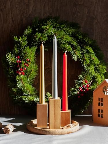 CANDWAX 10 inch Gold Taper Candles Set of 12 - Dripless Christmas Candles Taper - Long Burning and Fragrance-Free - Gold Candlesticks - Image 6