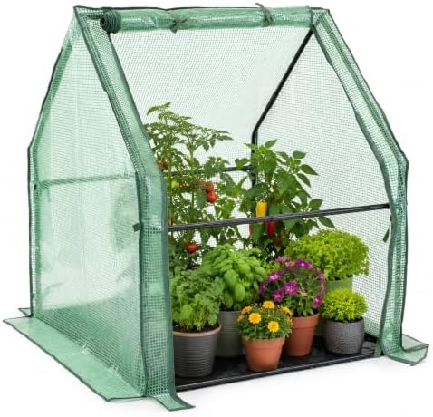 Gardzen Mini Greenhouse, 36 x 36 x 42 in, PE Cover with Floor Mat by Gardzen
