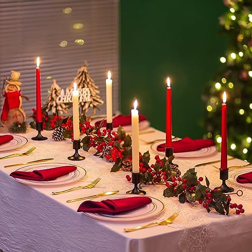 Sziqiqi Black Candlestick Candle Holders Set of 6 for Halloween Table Decor - Image 2