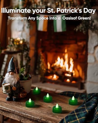 Amagic 12Pack Green Flameless LED Tea Lights Candles Battery Operated - Image 2
