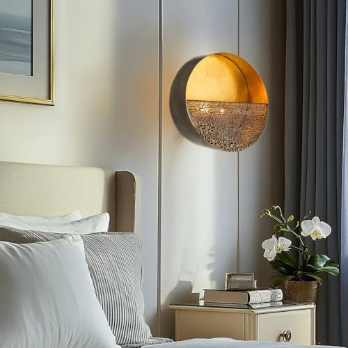 Luxury Metal Wall Candle Sconces – Large Handcrafted Wall-Mounted Tealight Candle Holders with Gold Leaf Interior – Modern & Rustic Home Décor for Living Room, Hallway – 11.8" Bronze Single Piece - Image 5