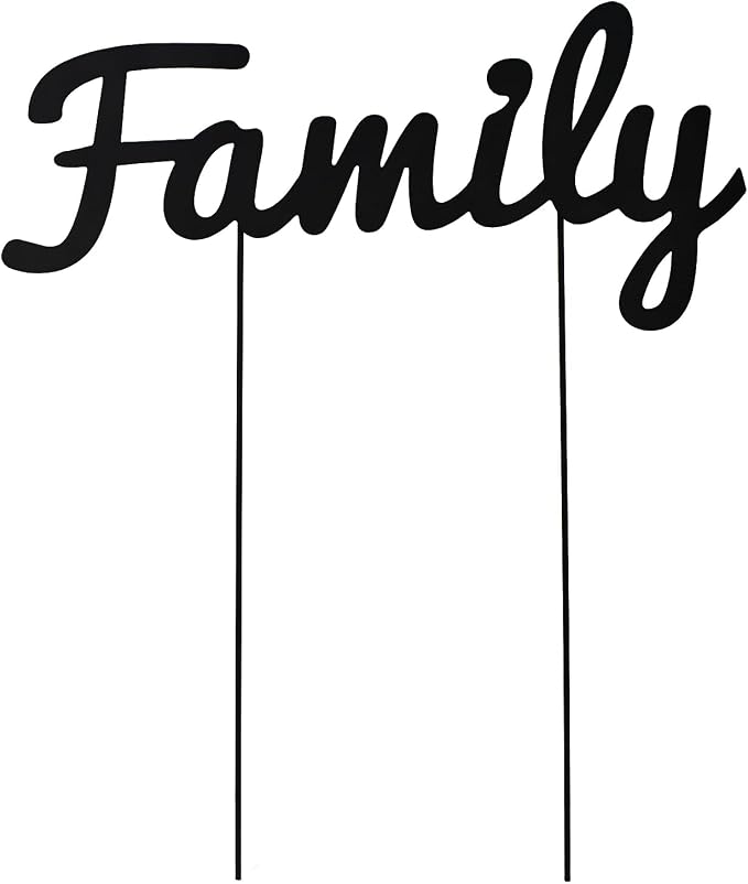 19.25"H Metal Letter Family Garden Stake Thanksgiving Outdoor Garden Lawn Yard Sign for Planter Walkway Pathway