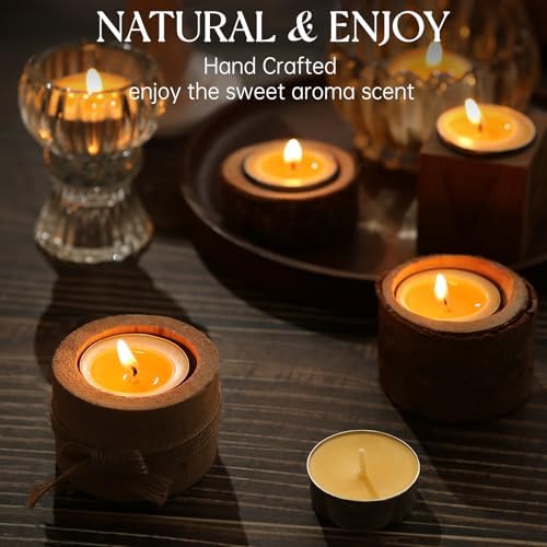 Beeswax Tealight Candles 48 Pack, 4 Hour Burn Natural Tea Candle - Image 7