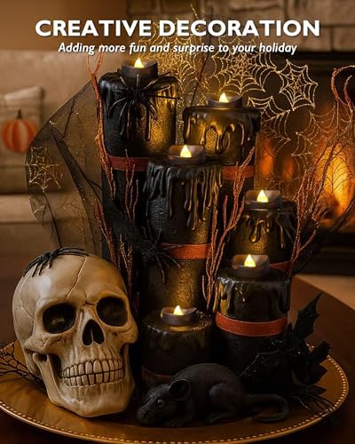 Homemory 12-Pack Black Flameless Battery Tea Light Candles, 200+ Hours - Image 2