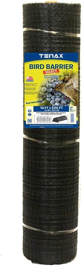 TENAX Ornex LM Bird Netting 14' x 500' Black