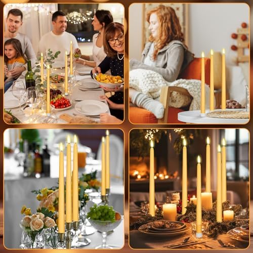 Macarrie 24 Packs Flameless Taper Candles Battery LED 11",Yellow - Image 6