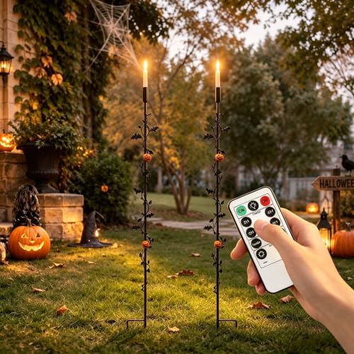 2Pcs Outdoor Wedding Party Asile Decoration Candle Stake Light with Remote by VINCIGANT