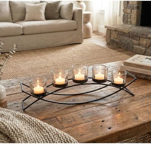 Seraphic Dining Table Centerpiece Decor, Tealight Candle Holder, Clear - Image 3