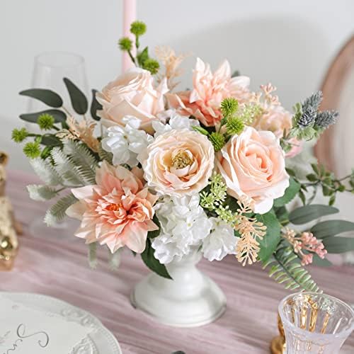 YYHUAWU Artificial Flowers Combo Box Set Pink Fake Flower Leaf with Stems for DIY Wedding Bouquets Centerpieces Baby Shower Party Home Decorations - Image 5