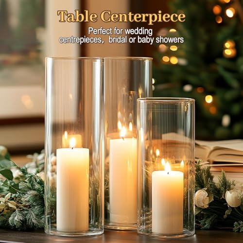 UPBUD 10 Inch Glass Cylinder Vases for Centerpieces, 12pcs Tall Flower Vase - Image 6