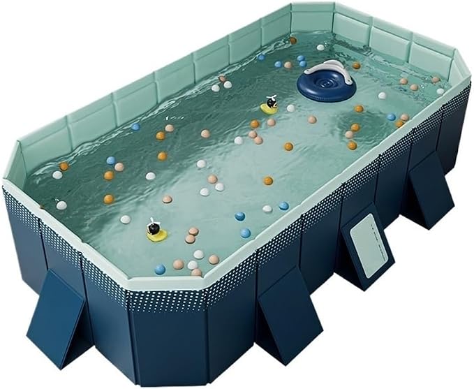 Versatile Foldable Swimming Pool, Pools Above Ground for Family, Non Inflatable Pool (Color : Dark Blue, Size : 116.1in/295cm)