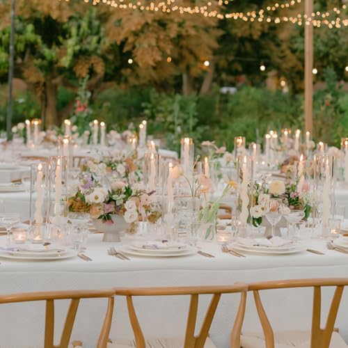 Hurricane Candle Holder Thickened Cylinder Covers 10 Pcs Taper Candle Sticks Holder Glass Tall Candlesticks Holders Centerpiece for Wedding Dining Table - Image 3
